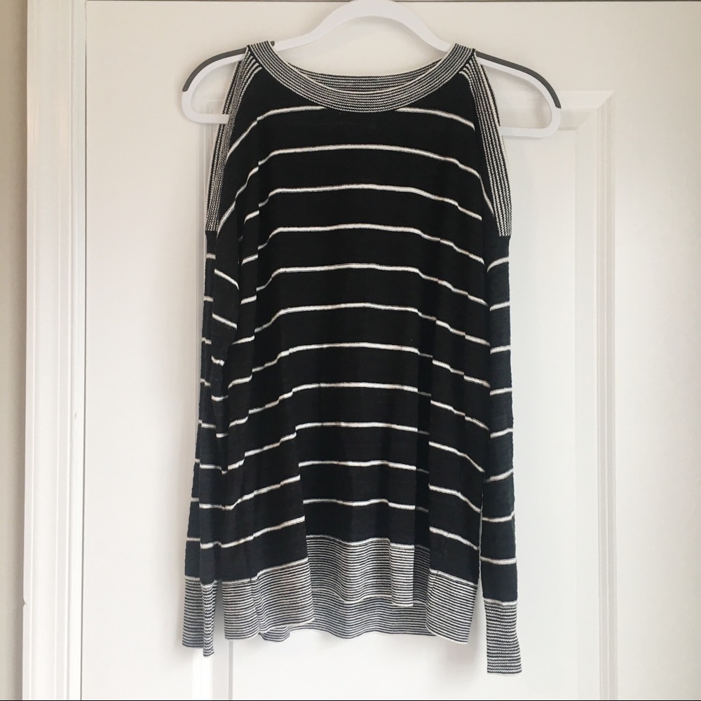 LOFT Cold Shoulder Striped Swearer • XSmall